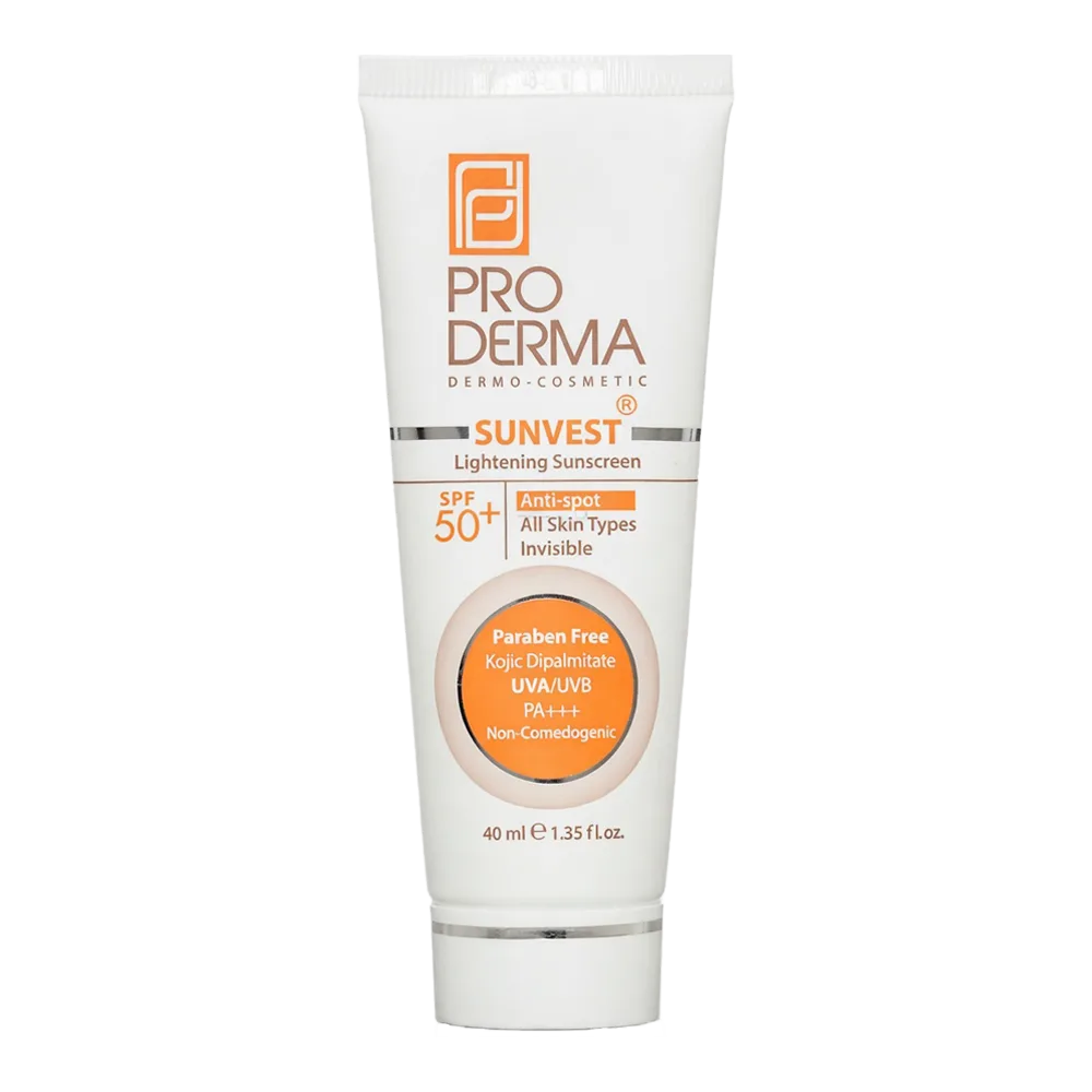 کرم ضد آفتاب و روشن کننده فاقد رنگ با SPF50 پرودرما