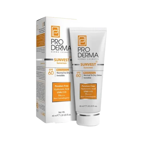 کرم ضد آفتاب و مرطوب کننده پوست معمولی و خشک spf60 پرودرما