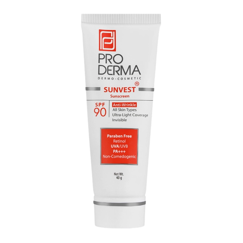 کرم ضد آفتاب ضد چروک پرودرما SPF90 بی رنگ
