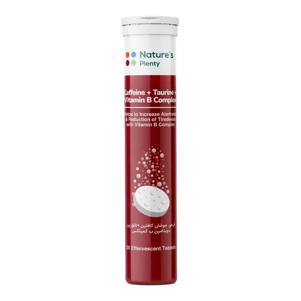 نیچرز پلنتی کافیین + تائورین + ب کمپلکس قرص جوشان 20 عددی